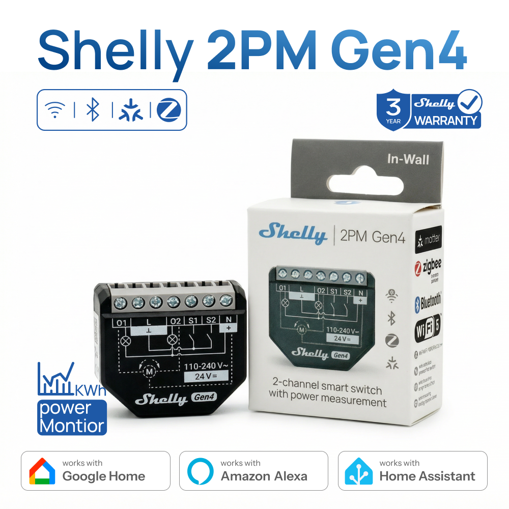 Shelly 2PM Gen4 Zigbee 2 Chann - Shelly Relay Module recension och pris