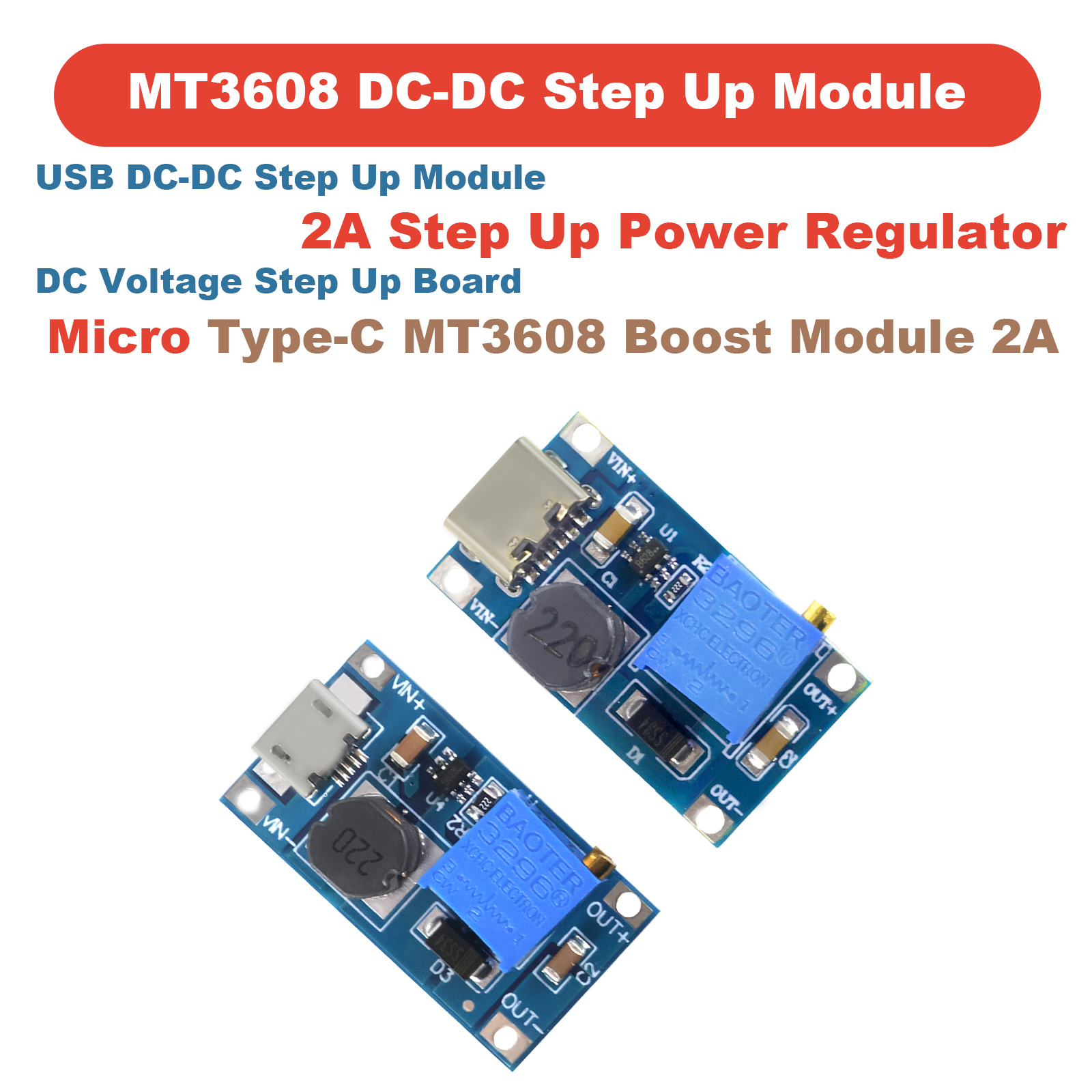 1-10pcs MT3608 DC-DC Step Up C - Home Automation Arduino recension och pris