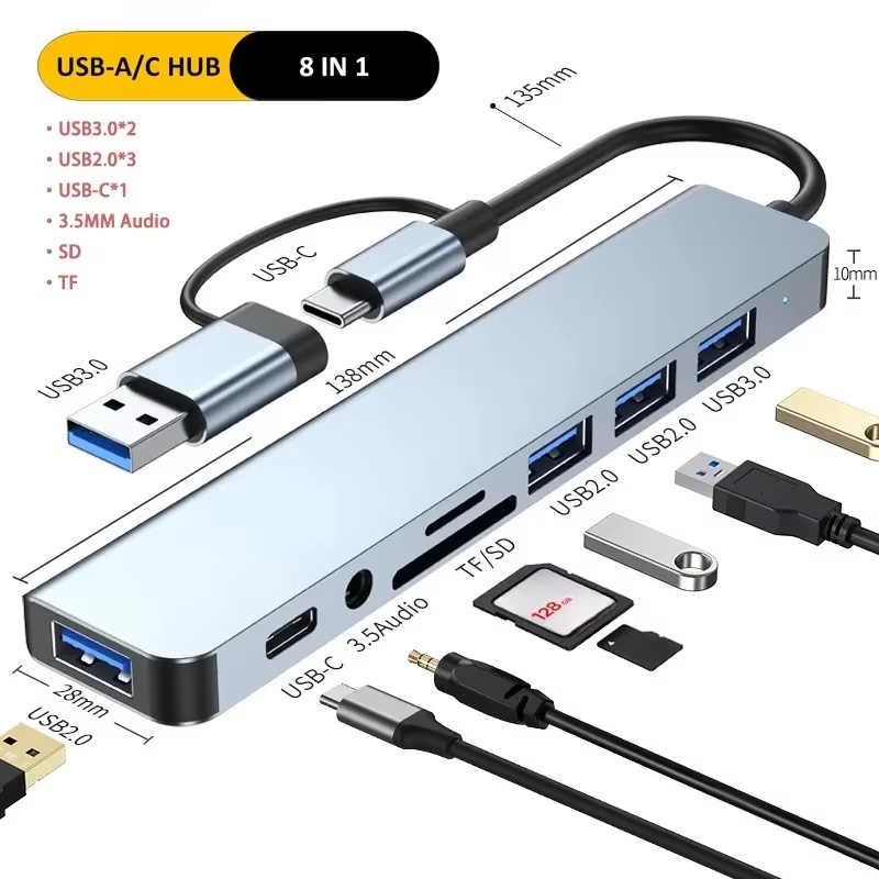 Type C Hub USB Splitter 8 In 1 - Home Assistant Sd recension och pris