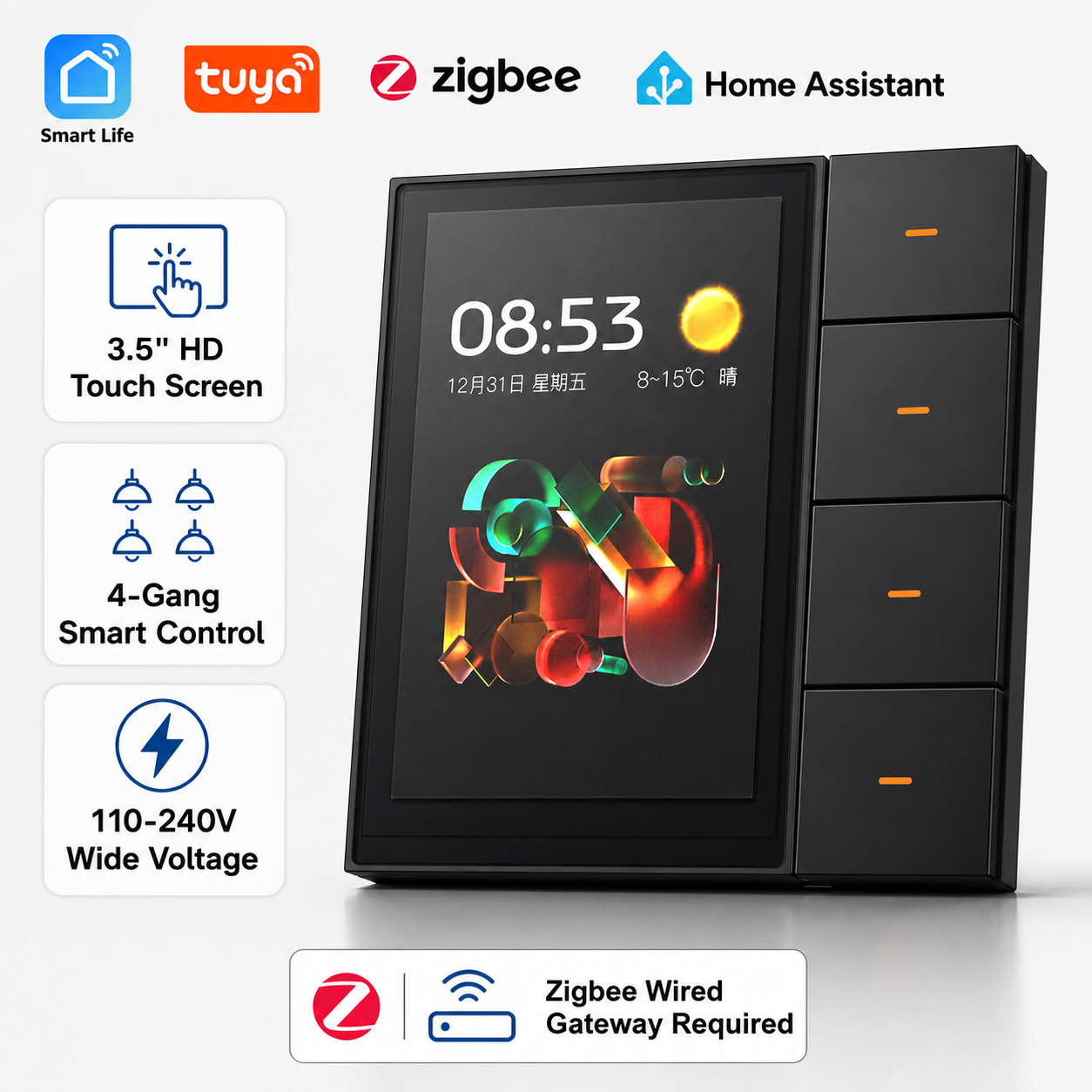 F3-pro Tuya Smart Panel ZigBee - Home Automation Ideas recension och pris