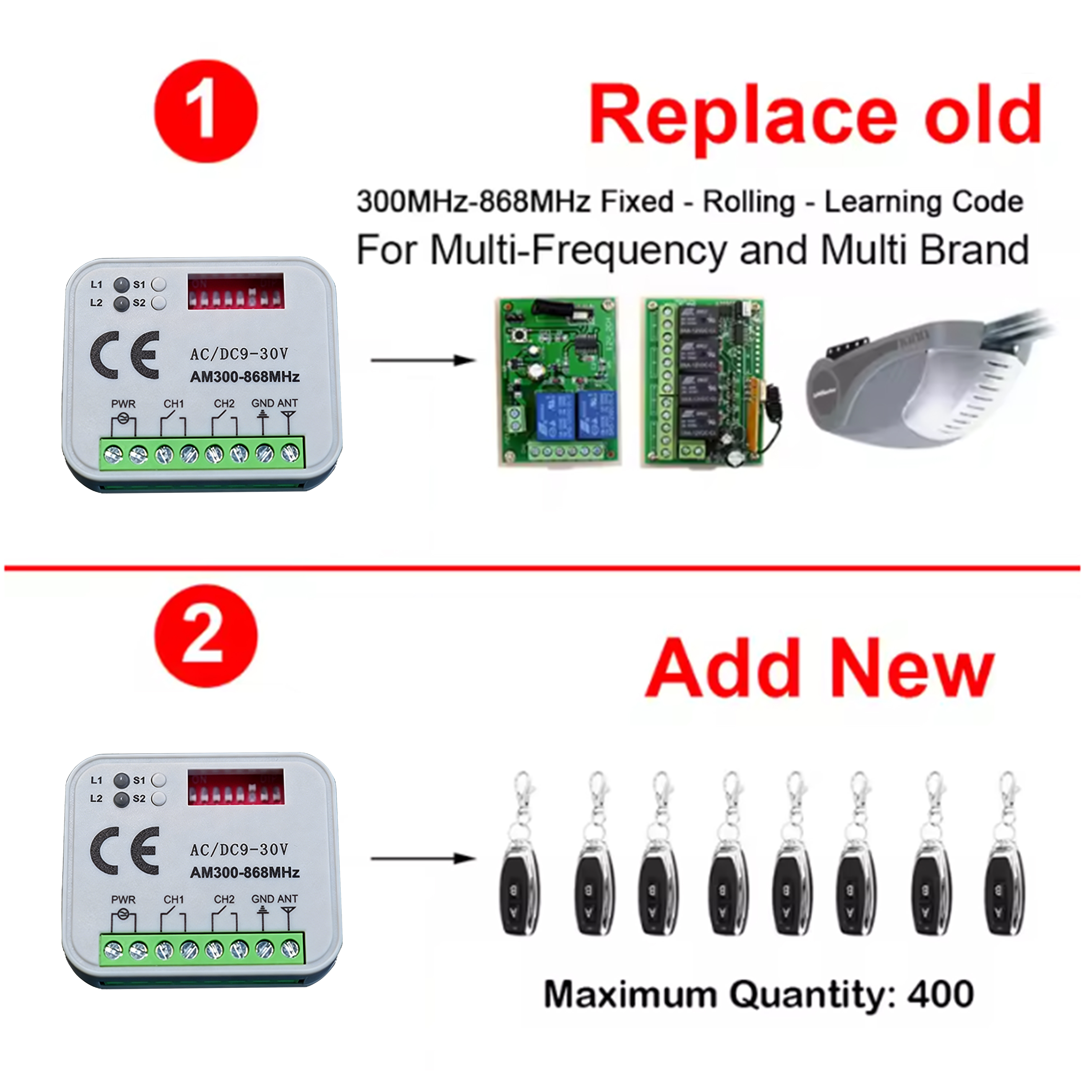 Garage Door Receiver 433MHz 30 - 433Mhz Receiver Module recension och pris