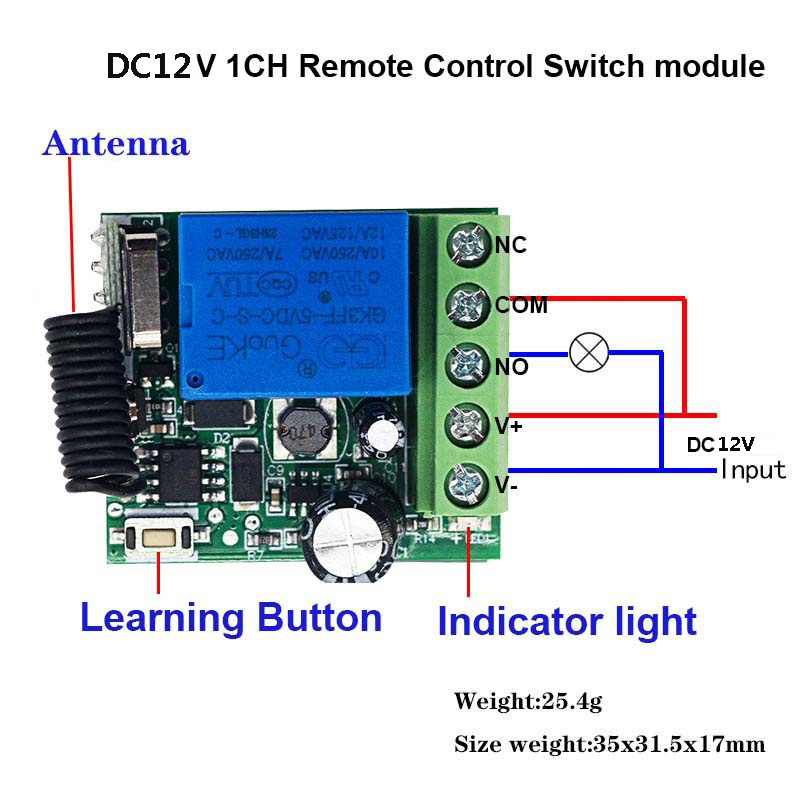 DC 12V 10A Relay Receiver Mini - 433Mhz Receiver Module recension och pris