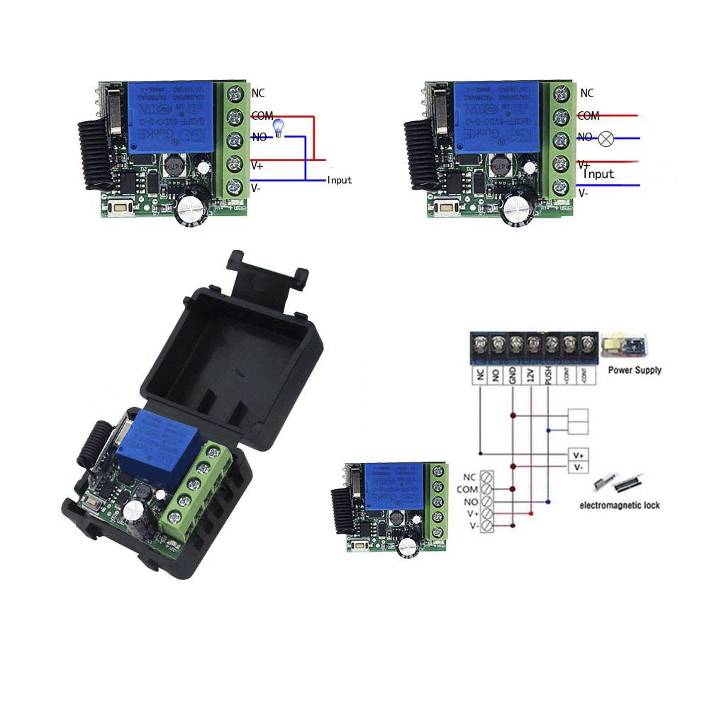 DC 12V 10A Relay Receiver Mini - 433Mhz Receiver Module recension och pris