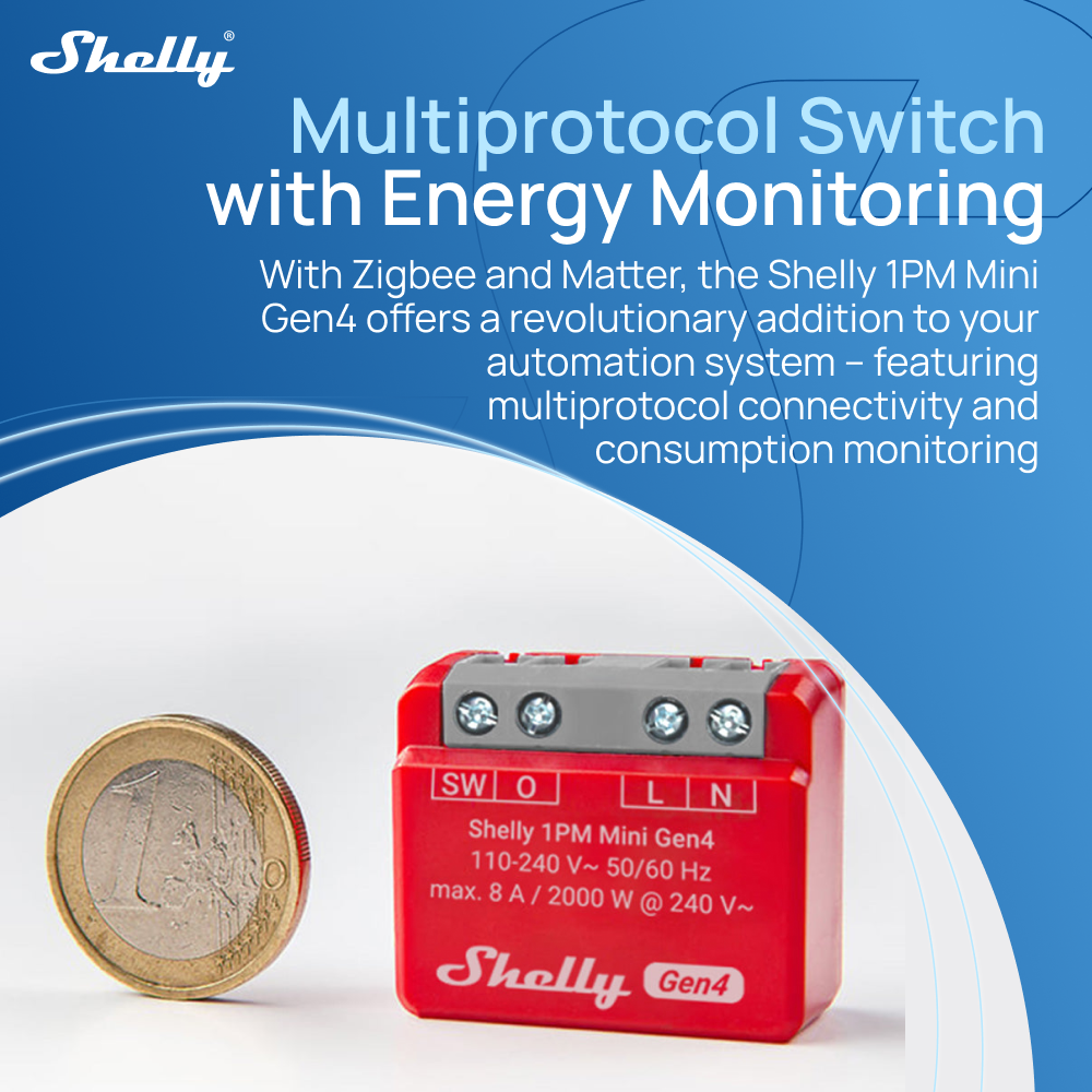 Shelly 1PM Mini Gen4 Zigbee Sm - Shelly Relay Module recension och pris