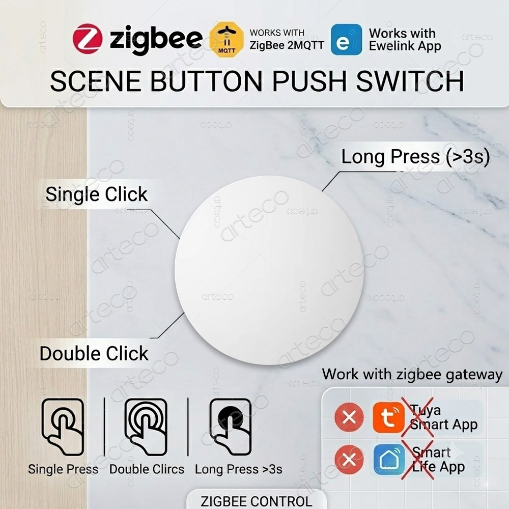 Zigbee Button Scene Switch Wir - Home Automation Ideas recension och pris