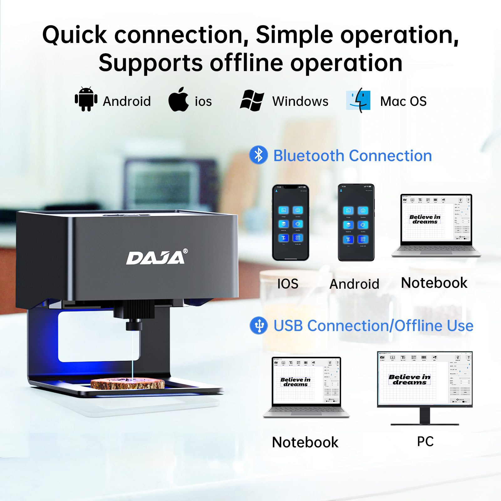 DAJA DJ6 Mini Portable Laser E - Diy Automation recension och pris