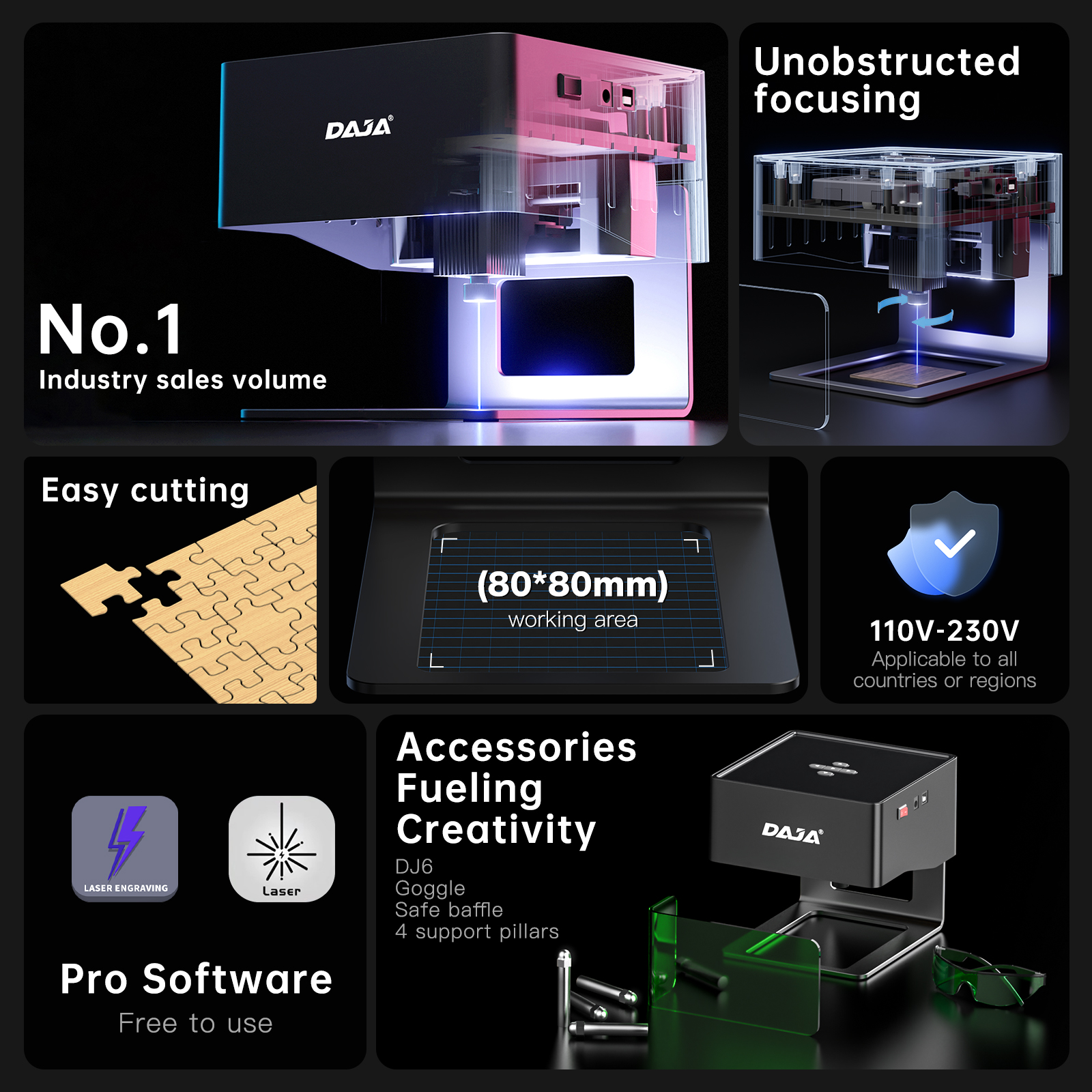 DAJA DJ6 Mini Portable Laser E - Diy Automation recension och pris